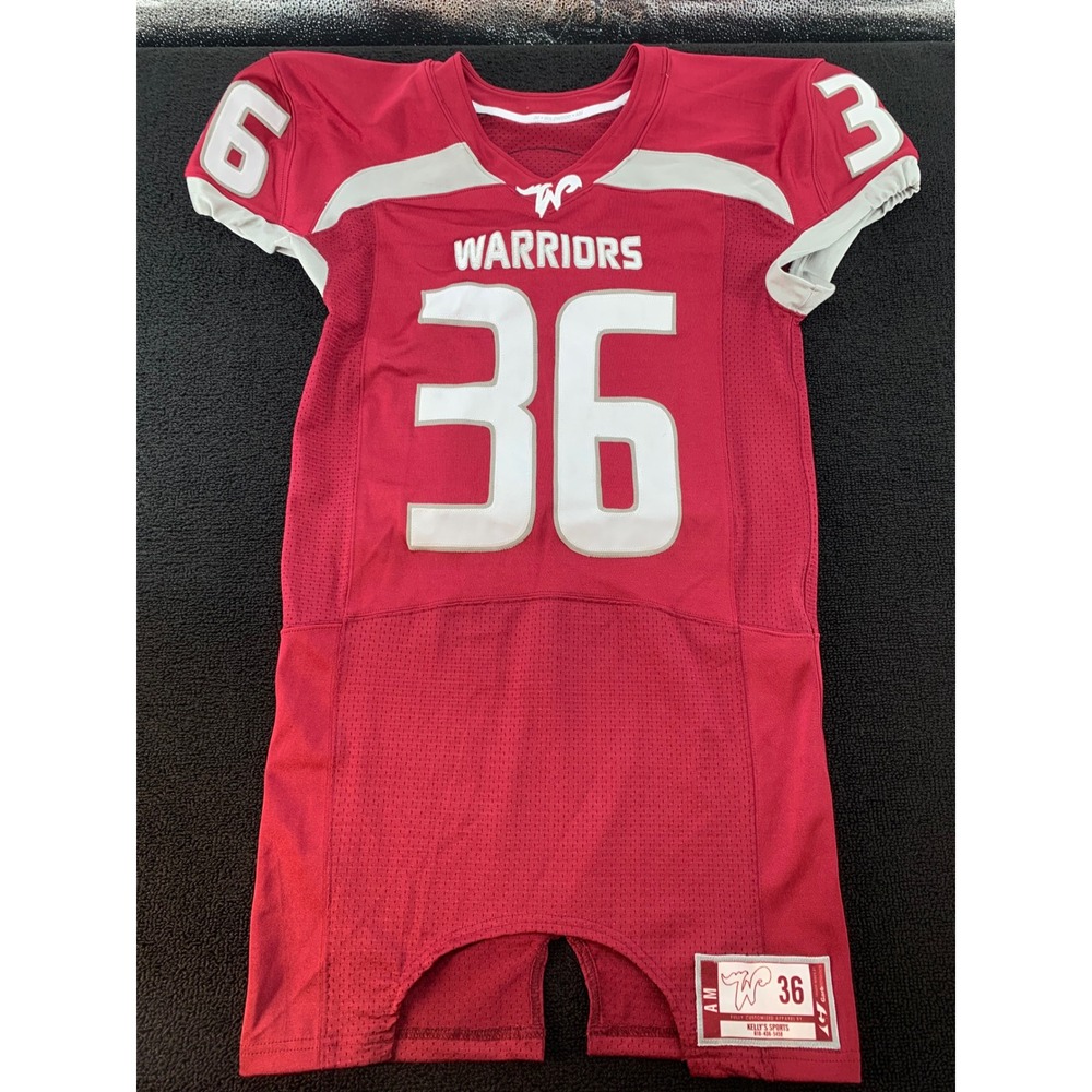 Wildwood Warriors Football Jersey Number 36‎ Red Youth AM Custom
